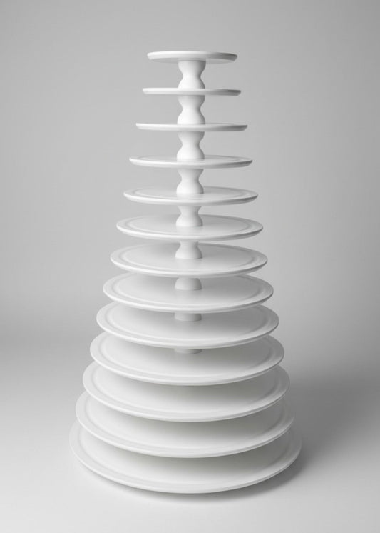 Macaron Etagere Turm Stand handgefertigt aus Holz weiß 13 Etagen