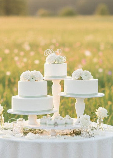 TORTENSTÄNDER Vario 3-stöckig Holz weiß Hochzeit Kuchen- Ständer Dessert- Display SHABBY WHITE