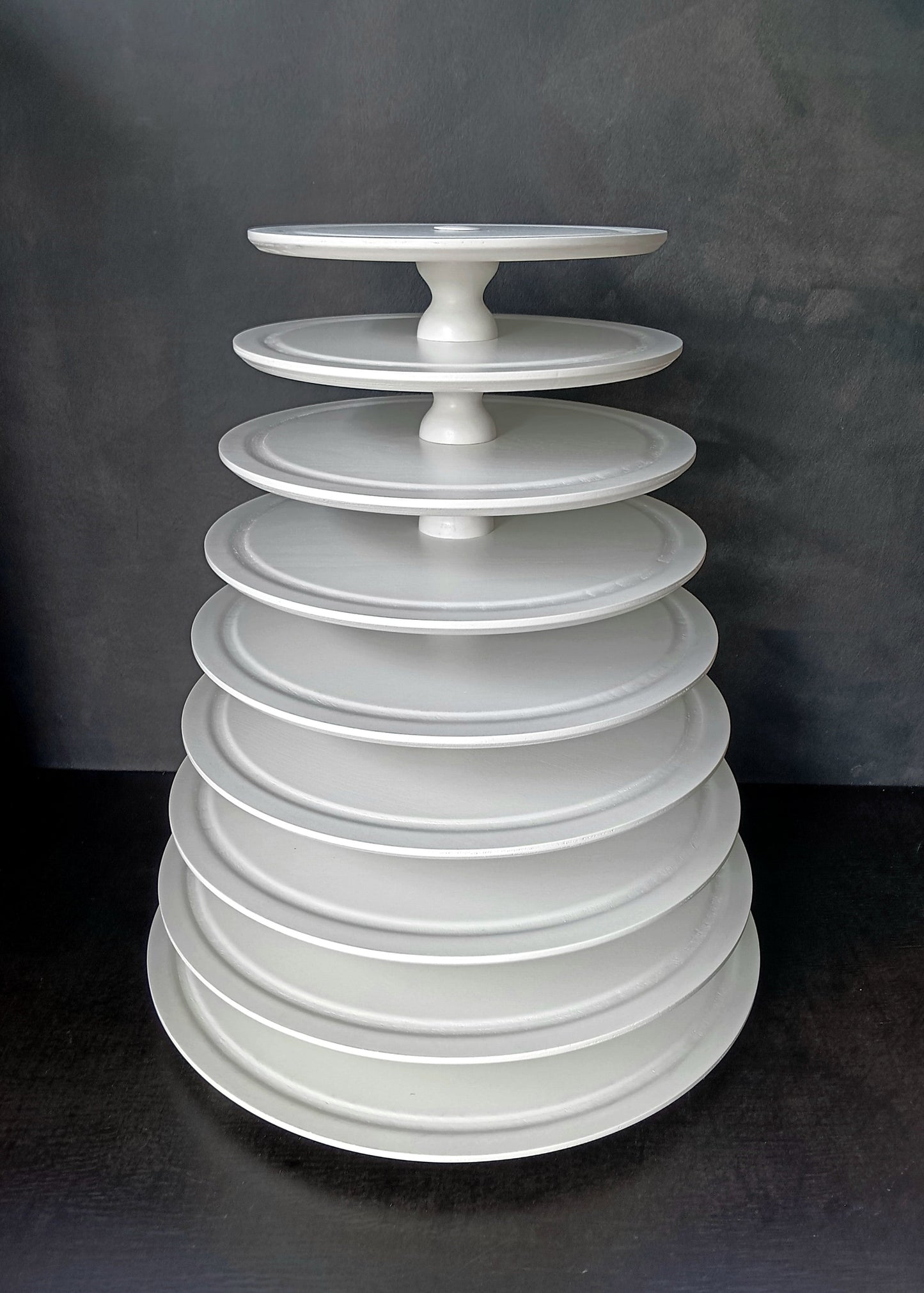 Macaron Tower Stand, Handmade from Wood, White, 12 Tiers
