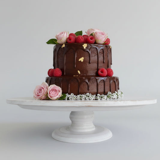 TORTENSTÄNDER HOLZ groß Hochzeit Patisserie- Konditorei- Bedarf- Kuchenständer Tortenplatte 45,5/43,2/39,5/36,0/33,0 cm 18.0/17.0/15.5/14.0/13.0 inch CLASSIC Shabby White