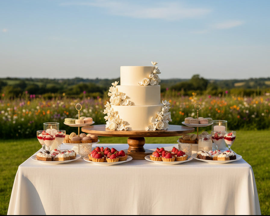 TORTENSTÄNDER HOLZ groß Hochzeit Patisserie- Konditorei- Bedarf- Kuchenständer Tortenplatte 45,5/43,2/39,5/36,0/33,0 cm 18.0/17.0/15.5/14.0/13.0 inch CLASSIC Antikbraun