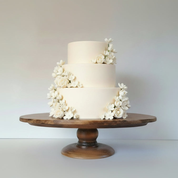 TORTENSTÄNDER HOLZ groß Hochzeit Patisserie- Konditorei- Bedarf- Kuchenständer Tortenplatte 45,5/43,2/39,5/36,0/33,0 cm 18.0/17.0/15.5/14.0/13.0 inch CLASSIC Antikbraun