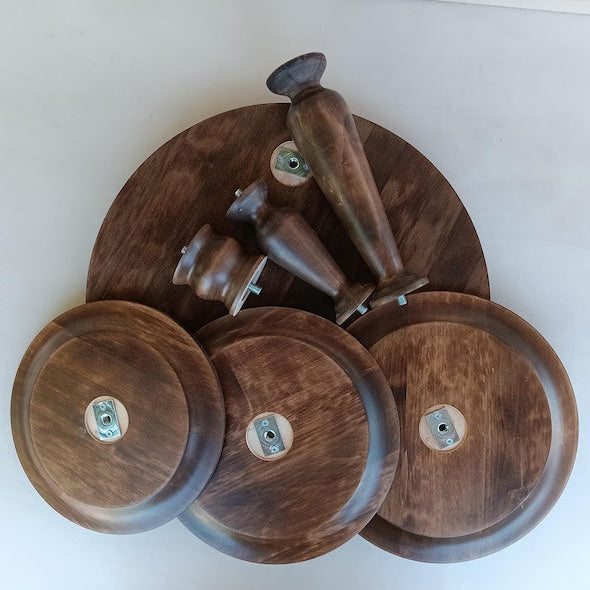 Tortenständer Vario 3-stöckig Holz Hochzeit Kuchen- Ständer Dessert- Display Farbe Antikbraun