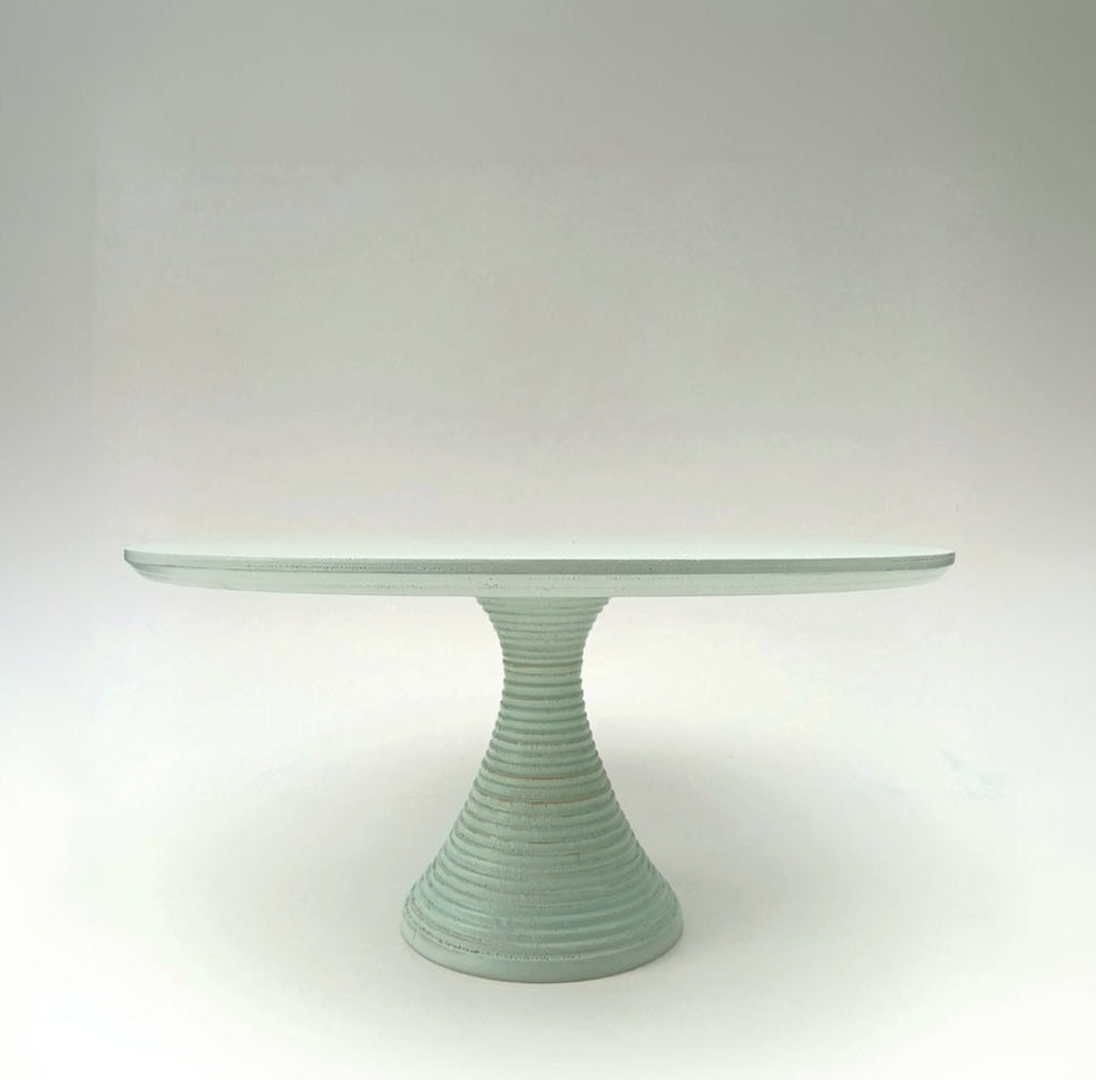 TORTENSTÄNDER HOLZ groß Hochzeit Patisserie- Konditorei- Bedarf- Kuchenständer Tortenplatte 38,0/36,0 cm 15.0/14.0 inch CILIA Farbe Sage green