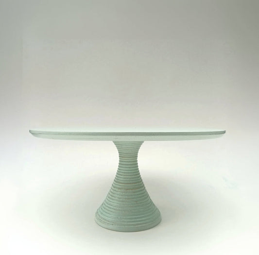TORTENSTÄNDER HOLZ groß Hochzeit Patisserie- Konditorei- Bedarf- Kuchenständer Tortenplatte 38,0/36,0 cm 15.0/14.0 inch CILIA Farbe Sage green