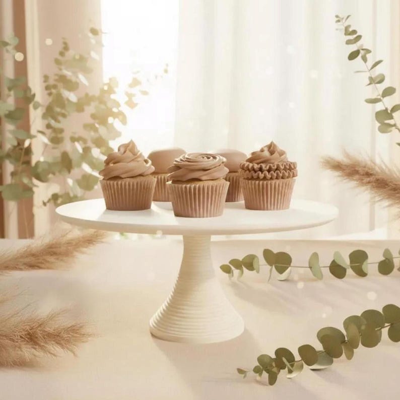 TORTENSTÄNDER HOLZ groß Hochzeit Patisserie- Konditorei- Bedarf- Kuchenständer Tortenplatte 38,0/36,0 cm 15.0/14.0 inch CILIA Farbe Creme
