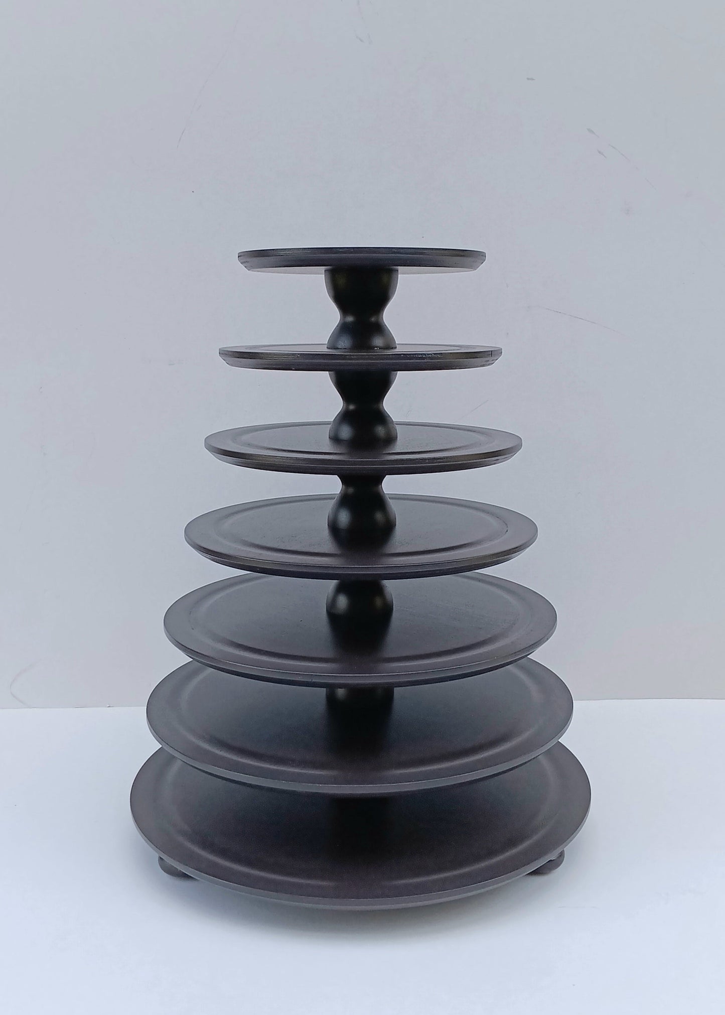 Macaron Etagere Turm Stand handgefertigt aus Holz 7 Etagen Farbe Coffee