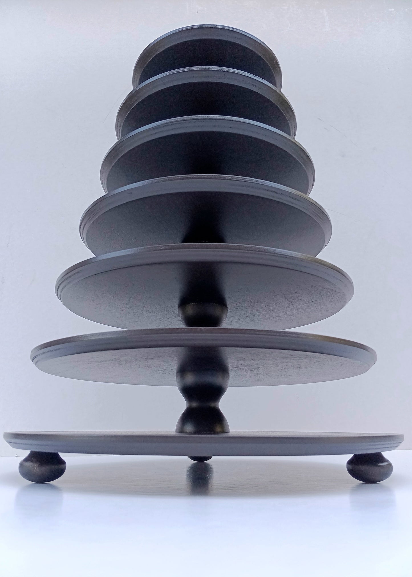 Macaron Etagere Turm Stand handgefertigt aus Holz 7 Etagen Farbe Coffee